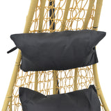 Balansoar de gradina Soleil cu structura Natural si metal, negru, 103x83x200 cm