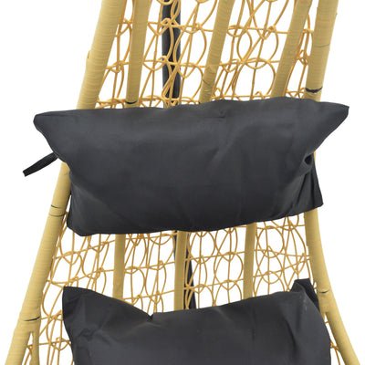 Balansoar de gradina Soleil cu structura Natural si metal, negru, 103x83x200 cm, detaliu produs