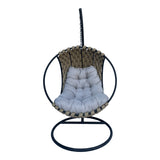 Balansoar Makito, Negru, PVC, Bej-Gri, 100x105x195 cm