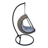 Balansoar Makito, Negru, PVC, Bej-Gri, 100x105x195 cm