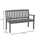 Banca cu 2 locuri Jerdu lemn Natural de salcâm, 120x61x87 cm