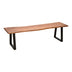 scaun Bancă cu design slim Miles, lemn masiv de acacia cu finisaj nuc, 160x40x45 cm