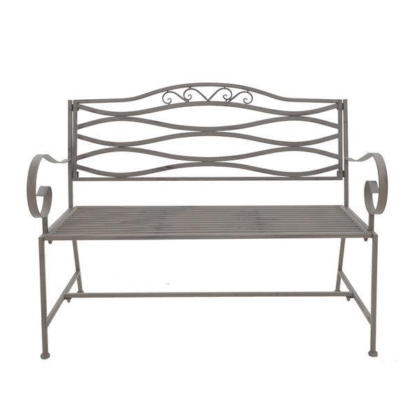 Banca metal de gradina Benko, bronz, 114x45x95 cm