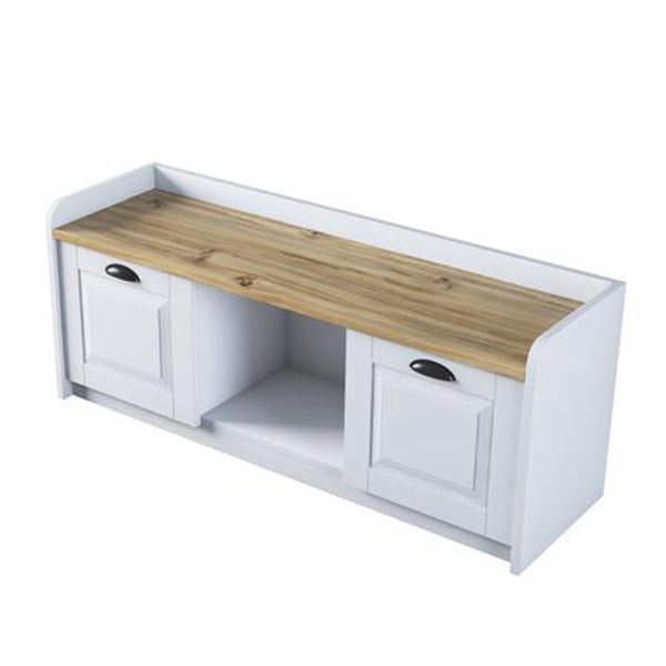 Banca pantofi Arthur I 8 perechi, Alb, 120x40x45 cm