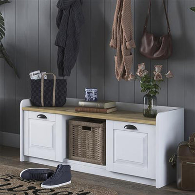 Banca pantofi Arthur I 8 perechi, Alb, 120x40x45 cm, imagine suplimentara