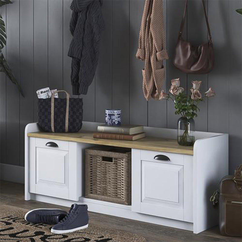 Banca pantofi Arthur I 8 perechi, Alb, 120x40x45 cm, imagine suplimentara