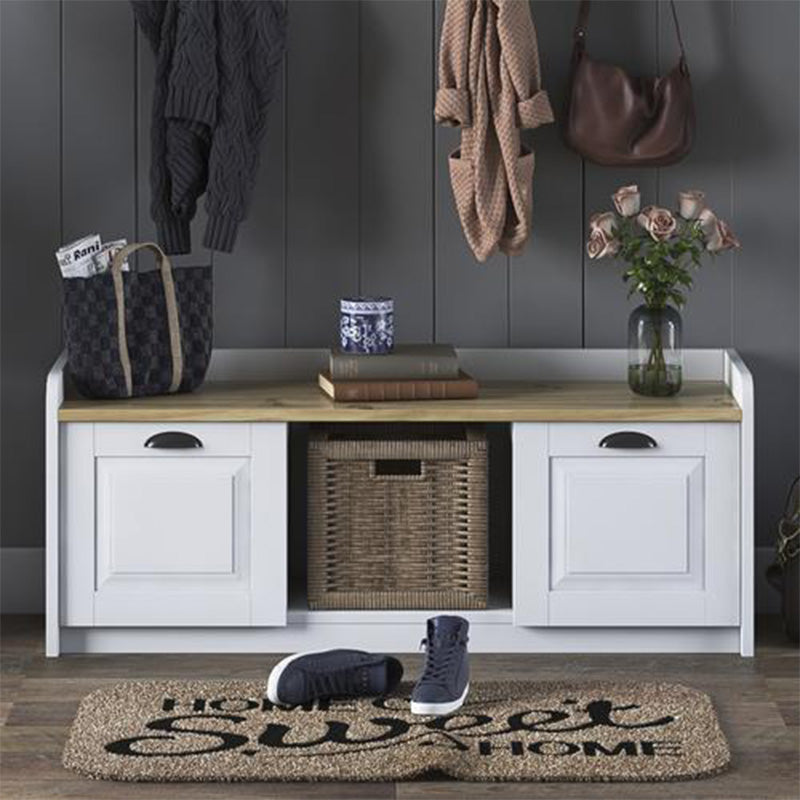 Banca pantofi Arthur I 8 perechi, Alb, 120x40x45 cm, detaliu produs