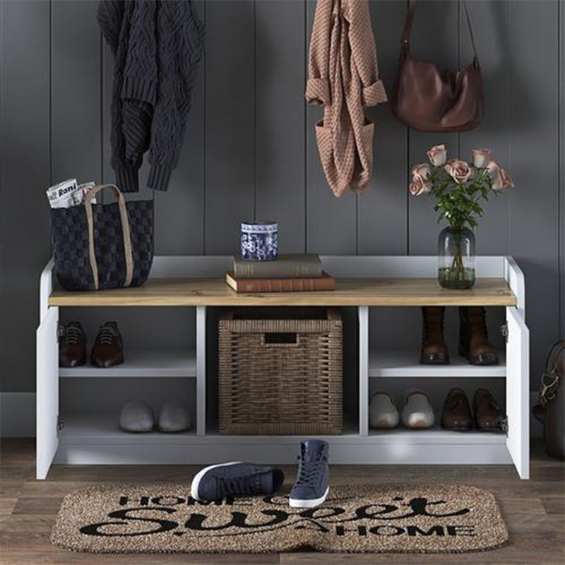 Banca pantofi Arthur I 8 perechi, Alb, 120x40x45 cm, perspectiva suplimentara