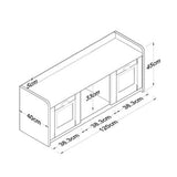 Banca pantofi Arthur I 8 perechi, Alb, 120x40x45 cm