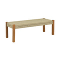 mobilier de gradina Banca Uma din lemn de tec si sfoara PE, Natural 150x45x40 cm