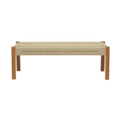 Banca Uma din lemn de tec si sfoara PE, Natural, 150x45x40 cm, detaliu produs