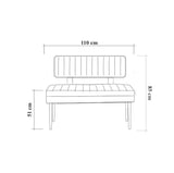 Bancă Vina - Bench, Alb, 85x36x110 cm