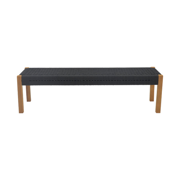 Bancuta de gradina Uma Boho, Natural - Negru, 120x45x40 cm