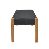 Bancuta de gradina Uma Boho, Natural - Negru, 120x45x40 cm - Negru