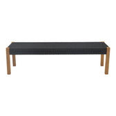 Bancuta de gradina Uma Boho, Negru, 150x45x40 cm, imagine suplimentara