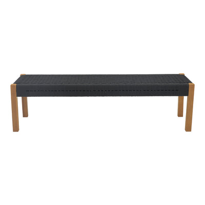 Bancuta de gradina Uma Boho, Negru, 150x45x40 cm, imagine suplimentara