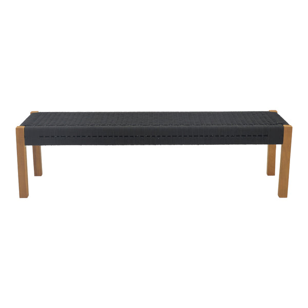 Bancuta de gradina Uma Boho, Negru, 150x45x40 cm