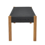 Bancuta de gradina Uma Boho, Negru, 150x45x40 cm
