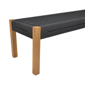 Bancuta de gradina Uma Boho, Negru, 150x45x40 cm, foto produs