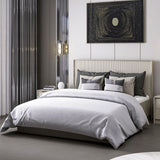 Baza pat dublu și tăblie Kale, Piatră, 150x130x208 cm