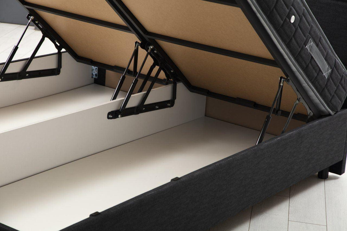 Baza pat dublu și tăblie Vitalia, Gri, 160x110x200 cm