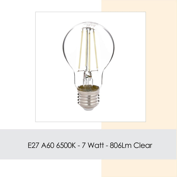 Bec cu LED E27 A60 - Alb, Transparent, 6x14 cm