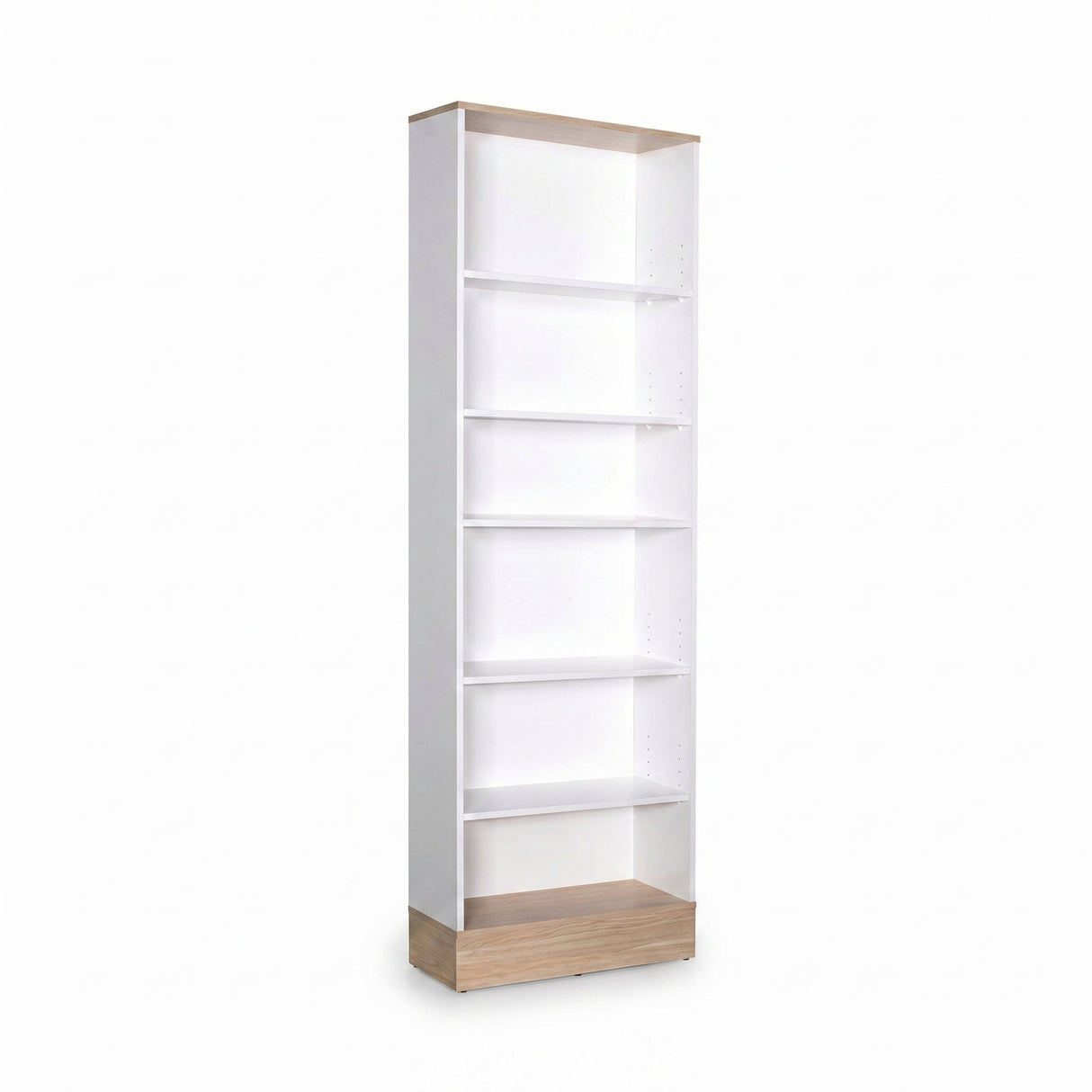 Bibliotecă Adore Base cu 6 Rafturi, Alb, 60x197x26 cm