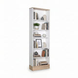 Bibliotecă Adore Base cu 6 Rafturi, Alb, 60x197x26 cm