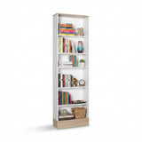 Bibliotecă Adore Base cu 6 Rafturi, Alb, 60x197x26 cm