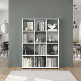 Biblioteca Adore Cubic, Alb - Stejar, 104x141x30 cm - Alb