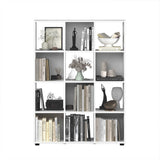 Biblioteca Adore Cubic, Alb - Stejar, 104x141x30 cm - Alb
