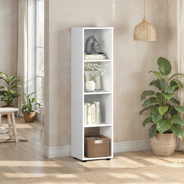 Biblioteca Adore Cubic, Alb - Stejar, 36x141x30 cm