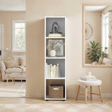 Biblioteca Adore Cubic, Alb - Stejar, 36x141x30 cm - Alb