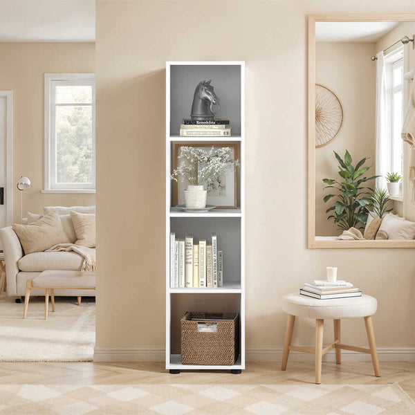 Biblioteca Adore Cubic, Alb - Stejar, 36x141x30 cm