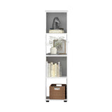 Biblioteca Adore Cubic, Alb - Stejar, 36x141x30 cm - Alb