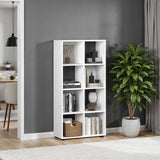 Biblioteca Adore Cubic, Alb - Stejar, 70x141x30 cm - Alb