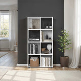Biblioteca Adore Cubic, Alb - Stejar, 70x141x30 cm - Alb