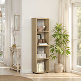 Biblioteca Adore Cubic, Alb - Stejar, 36x141x30 cm - Stejar