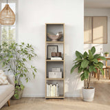Biblioteca Adore Cubic, Alb - Stejar, 36x141x30 cm - Stejar