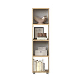 Biblioteca Adore Cubic, Alb - Stejar, 36x141x30 cm - Stejar