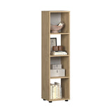 Biblioteca Adore Cubic, Alb - Stejar, 36x141x30 cm - Stejar