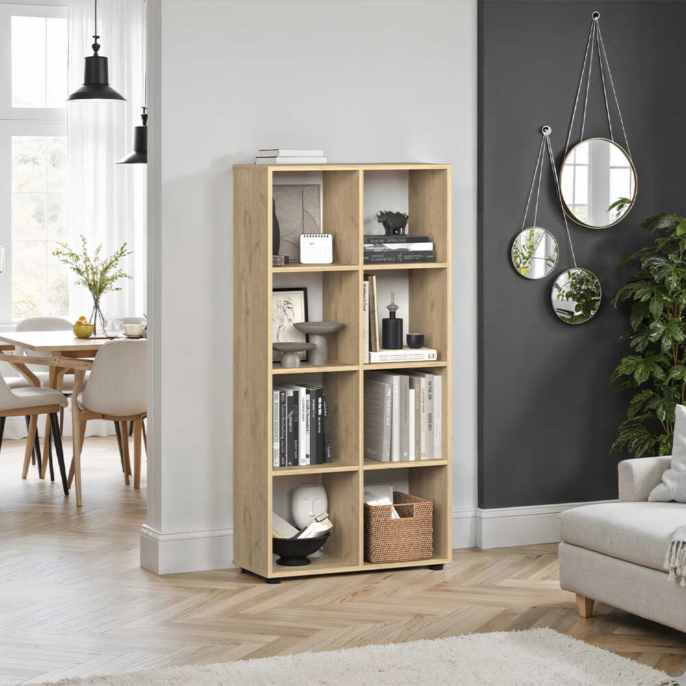 Biblioteca Adore Cubic, Stejar, 70x141x30 cm