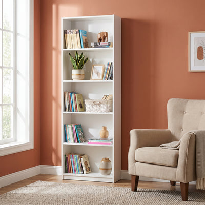 Biblioteca Adore Libra, 5 rafturi, 56 x 170 x 20 cm - Alb