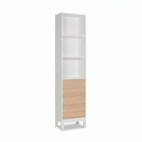 Biblioteca Adore London, 5 rafturi si usa, Alb, 45x202x26 cm
