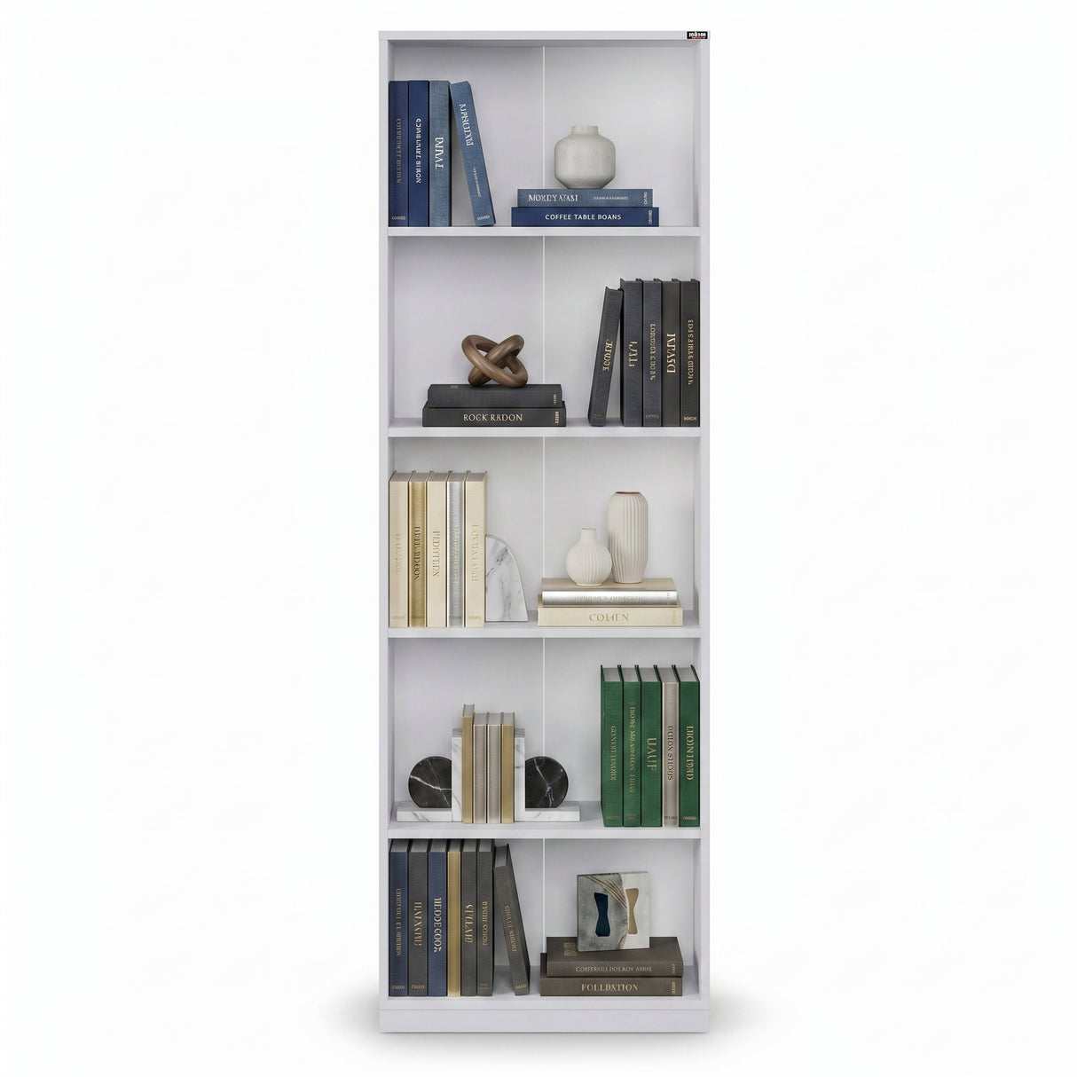 Biblioteca Adore Modern, 5 rafturi, 64x182x26 cm - Alb
