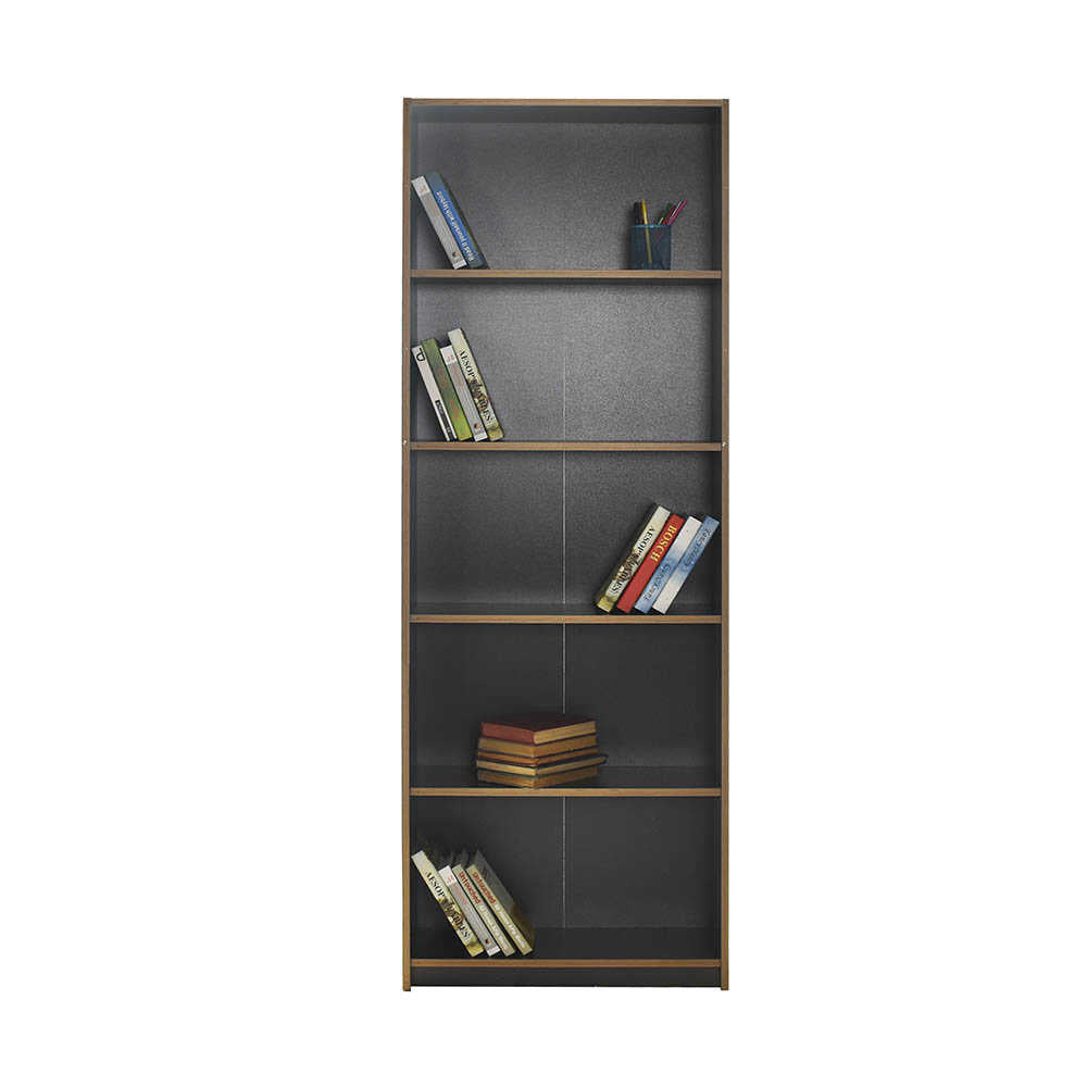 Biblioteca Adore Modern, 5 rafturi, 64x182x26 cm - Antracit