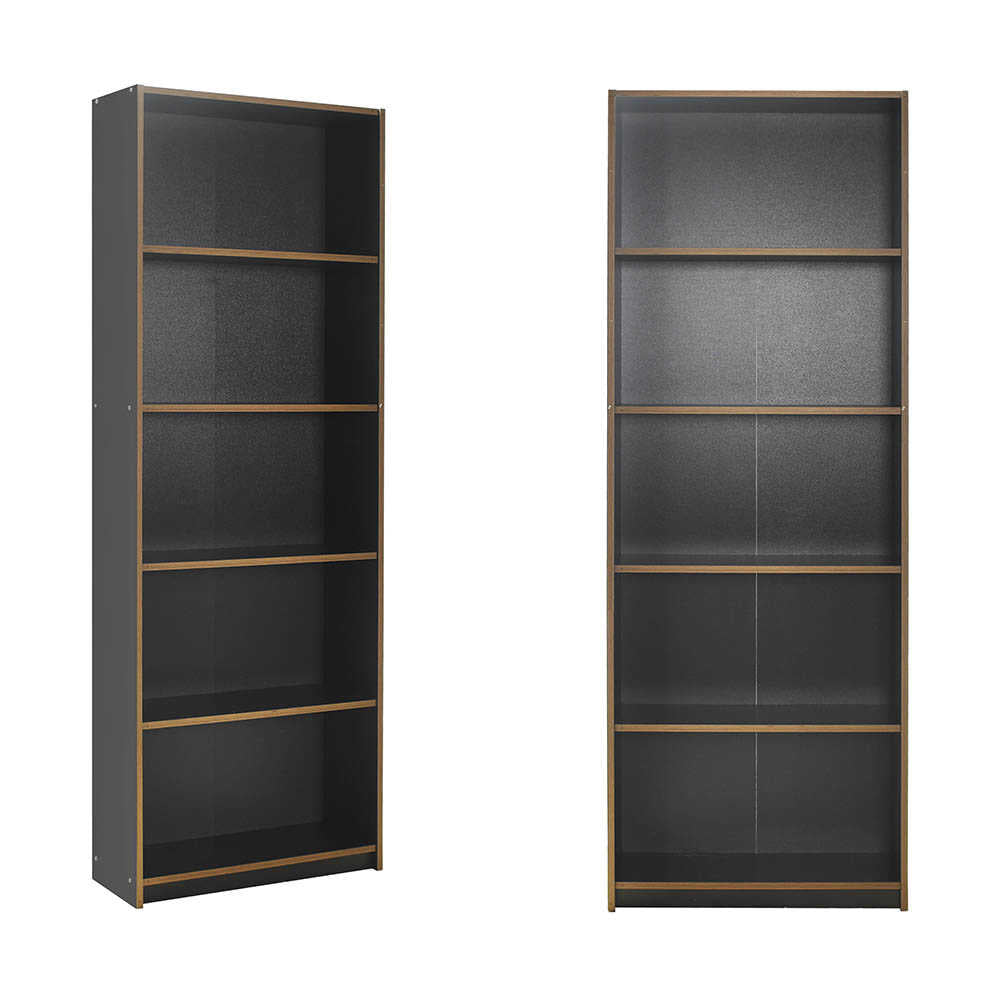 Biblioteca Adore Modern, 5 rafturi, 64x182x26 cm - Antracit