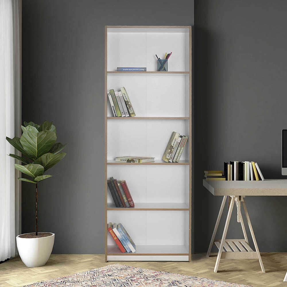 Biblioteca Adore Modern, 5 rafturi, 64x182x26 cm - Natur