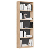 Biblioteca Adore Modern, 5 rafturi, 64x182x26 cm - Stejar