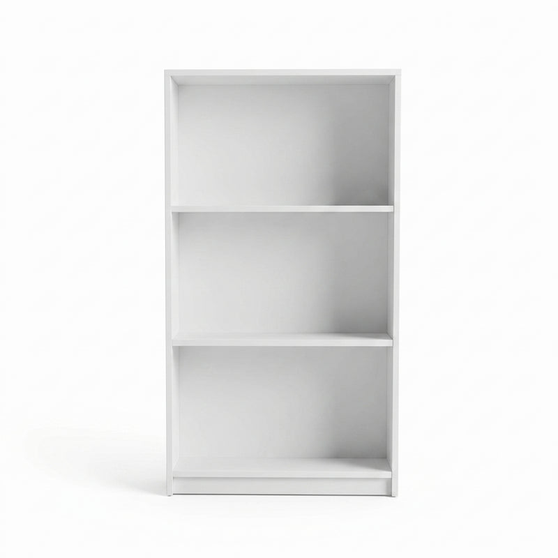 Biblioteca Adore Nino, 3 rafturi, Alb - Stejar, 58x106x23 cm